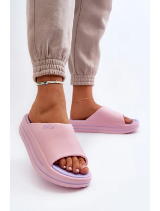 Klapki Damskie Na Platformie Big Star NN274A035 Różowe Klapki Damskie Na Platformie Big Star NN274A035 Różowe