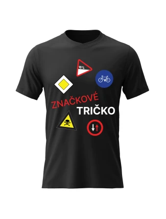 Dámské bavlněné tričko s potiskem - ZNAČKOVÉ TRIČKO - černé