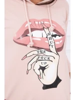 Šaty s dlhším chrbtom a farebnou potlačou v tmavo púdrovo ružovej farbe Šaty s dlhším chrbtom a farebnou potlačou v tmavo púdrovo ružovej farbe