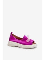 Zazoo 2939 Semišové dámske sandále s fuksiovou farbou Fuchsia