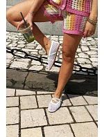 Sieťované ploché baleríny s remienkami biele Salliroe Sieťované ploché baleríny s remienkami biele Salliroe