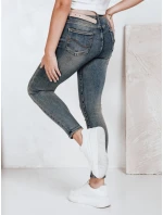 Dámske skinny džínsy s vysokým pásom modré FashionStreet UY2792