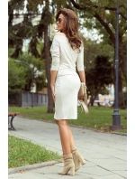 Dámske športové šaty v béžovej melanžovej farbe 13-109 Dámske športové šaty v béžovej melanžovej farbe 13-109