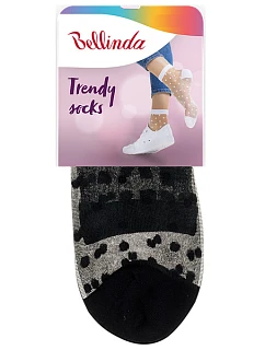 Módne silonkové ponožky s bodkami TRENDY SOCKS - Bellinda - čierna