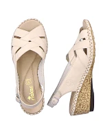 Pohodlné kožené sandále Rieker W RKR682 beige Pohodlné kožené sandále Rieker W RKR682 beige