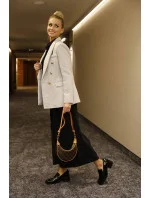 Dvojradové sako vo farbe ecru s gombíkmi (AG3-1981) Dvojradové sako vo farbe ecru s gombíkmi (AG3-1981)