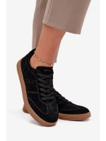 Zamszowe Sneakersy Damskie Big Star SS274673 HI-POLY SYSTEM Czarne