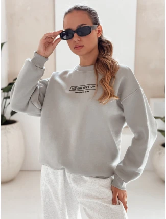 Dámska oversize mikina NEVER grey FashionStreet BY1230