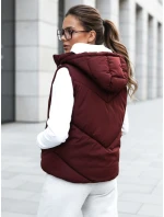 Dámska prešívaná vesta LIKEHUGS bordová FashionStreet TY4976 Dámska prešívaná vesta LIKEHUGS bordová FashionStreet TY4976