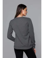 Dámska tepláková mikina v grafitovej farbe so sťahovacími lemami (W01-5)
