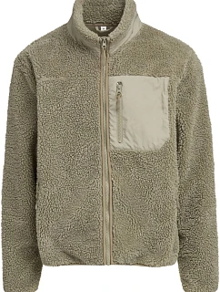 Build your Brand BY 406 Unisexová fleecová bunda „Bonded Sherpa“ 56.0406 bledo olivová