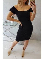 Pruhované volánikové šaty čierne Pruhované volánikové šaty čierne