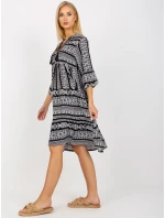 Šaty D73771M30214A1EN čiernobiele