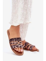 Płaskie Klapki Damskie Ze Złotym Detalem Panterka Noroti