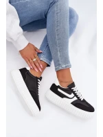 Dámské tenisky na platformě z eko semiše Černé Cadrina