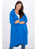 Oversize plášť s kapucňou fialovo-modrý