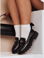 Dámske mokasíny s plochou podrážkou ELEGANCIO black FashionStreet ZY0708