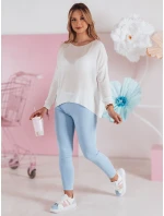 Dámsky nadrozmerný jednoduchý sveter SENZIA ecru FashionStreet MY2450 Dámsky nadrozmerný jednoduchý sveter SENZIA ecru FashionStreet MY2450