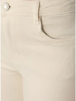 Dámske skinny džínsy s vysokým pásom ecru FashionStreet UY2864