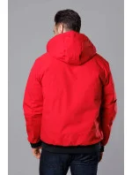Červená pánska športová bunda s kapucňou (5M3111-270)