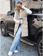 Dámska prešívaná béžová vesta FashionStreet TY5263