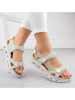 Pohodlné sandále na suchý zips Rieker W RKR691 beige