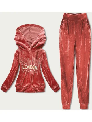 Velúrový dres v tehlovej farbe s aplikáciou (81217) Velúrový dres v tehlovej farbe s aplikáciou (81217)