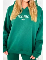 Izolovaná bavlnená súprava, mikina s vyšívacími + nohavicami zelený Izolovaná bavlnená súprava, mikina s vyšívacími + nohavicami zelený