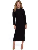 Dámske šaty v midi dĺžke s rozdeleným chrbtom K079 - Makeover Dámske šaty v midi dĺžke s rozdeleným chrbtom K079 - Makeover