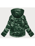 Zelená dámska lesklá bunda oversize (2021-06BIG)