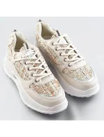 Béžové dámske športové topánky (7003)
