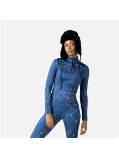 Rossignol W Booster 1/2 Zip Top tričko modré