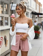 Dámska džínsová sukňa-šortky ružová FashionStreet SY0496
