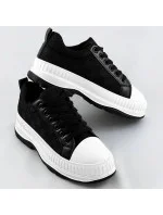 Čierne tenisky trampky s vyššou podrážkou (S067) Čierne tenisky trampky s vyššou podrážkou (S067)