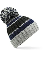 Beechfield B 392 Pletená čiapka s pruhmi „Hygge“ 53.0392 blue steel
