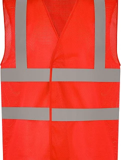 Yoko HVW 120 Hi-Vis bezpečnostná vesta zo sieťoviny 79.W120 červená