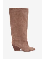 Vysoké topánky na podpätku so špicatou špičkou v khaki farbe Blenia Vysoké topánky na podpätku so špicatou špičkou v khaki farbe Blenia