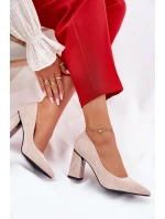 Eleganckie Czółenka Na Słupku W Różowe Vinceza 62223 Beżowe Eleganckie Czółenka Na Słupku W Różowe Vinceza 62223 Beżowe