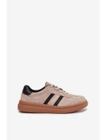 Zamszowe Sneakersy Damskie Na Platformie Beżowe Elivienne