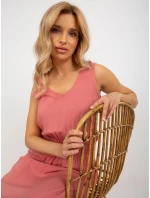 Šaty D73761R30391A tmavo ružové