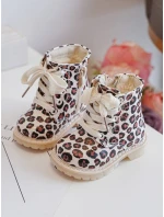 Ocieplane Botki Dziecięce Na Suwak Beżowo-Brązowe Dolida