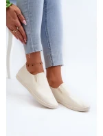 Damskie Tenisówki Trampki Slip-On Beżowe Lovinia