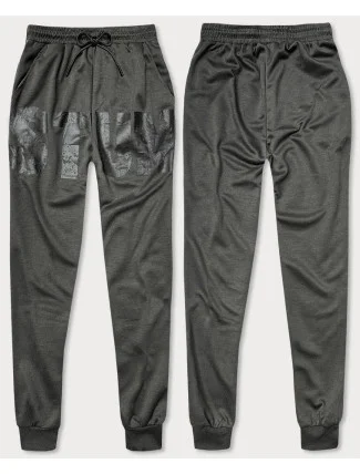 Pánske tepláky s potlačou Dark Grey (8K191)
