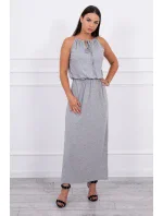 Boho šaty so šedými záhybmi