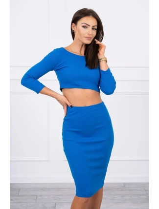 Súprava blúzky a sukne nevädze modrá