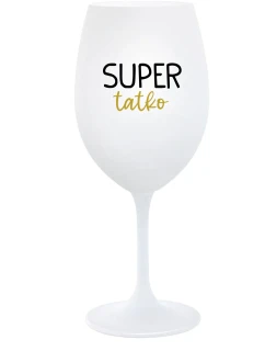 SUPER TÁTA - biely pohár na víno 350 ml