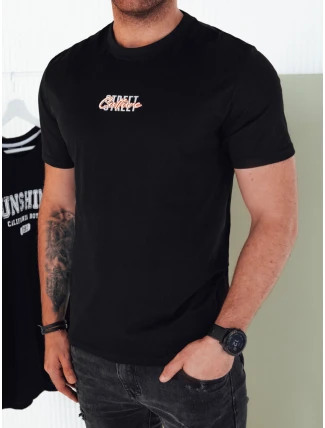 Pánske tričko s potlačou čierne FashionStreet RX5422