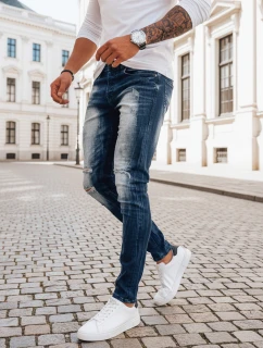 Pánske tmavomodré džínsové nohavice FashionStreet UX3993
