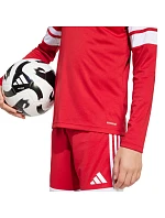 Detské červeno-biele tričko s dlhým rukávom adidas Squadra 25 JJ0041