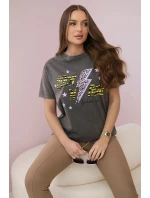 Blúzka z bavlny Rock n roll brown